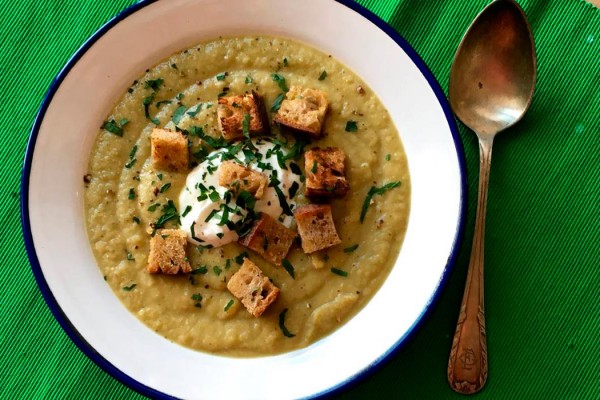 Crema de brócoli y lentejas