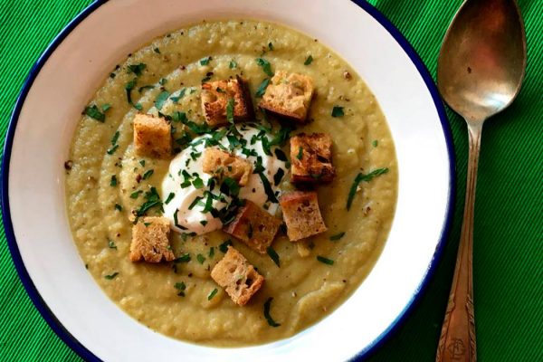 Crema de lentejas y brócoli