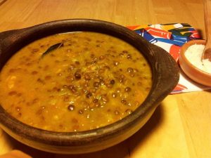 Lentejas con queso parmesano